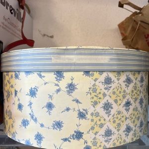 Large shabby chic vintage hat box as is